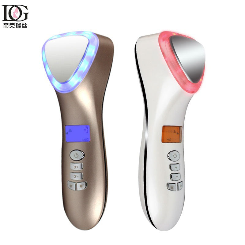 Ultrasonic Cryotherapy Face Lifting Hot Cold Hammer Electric anti aging Skin Rejuvenation Tightening Device Spa Facial Massager