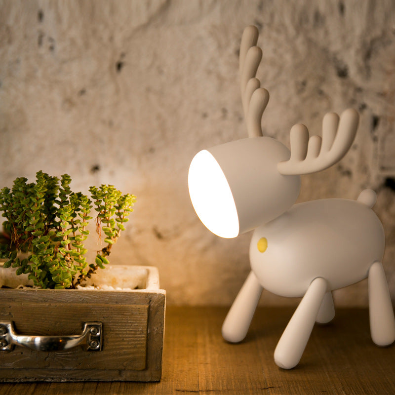 Led Usb Charging Elk Night Light Charging Cute Deer Atmosphere Light Intelligent Timing Lovely reading light table lamp Gift