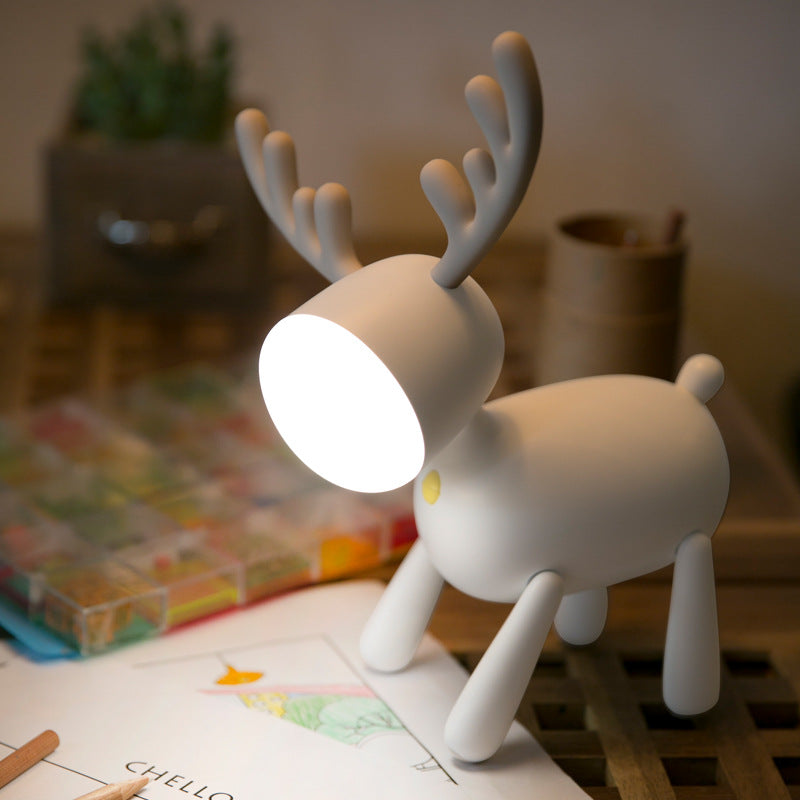 Led Usb Charging Elk Night Light Charging Cute Deer Atmosphere Light Intelligent Timing Lovely reading light table lamp Gift