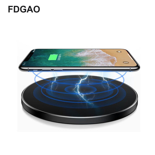 FDGAO/QI standard ultra-thin aluminum fast charging wireless charger 10W fast charging for fast charging mobile phone