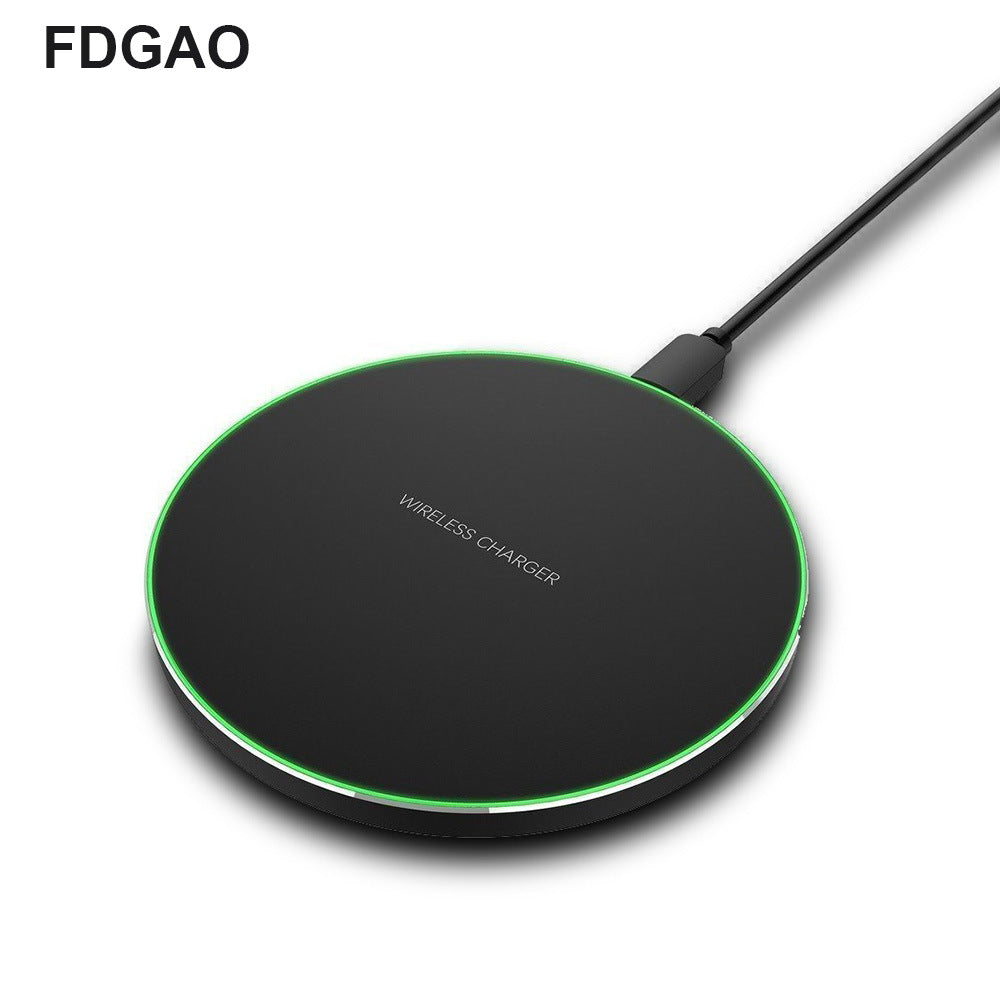 FDGAO/QI standard ultra-thin aluminum fast charging wireless charger 10W fast charging for fast charging mobile phone