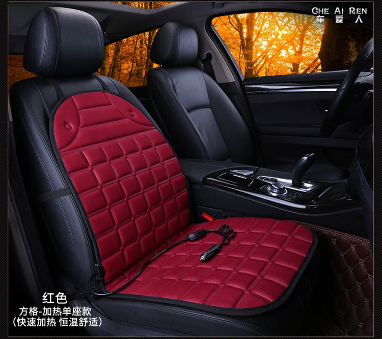 2Pcs In 1 Fast Heated & Adjustable Black/Grey/Blue/Red Car Electric Heated Seat Car Styling Winter Pad Cushions Auto Covers